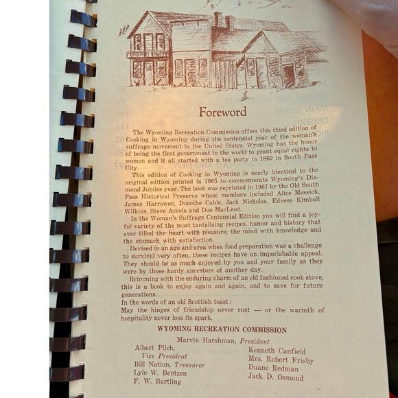 Vintage “Cooking in Wyoming” Cookbook – Woman’s Suffrage Centennial 1869–1969 - Picture 3 of 5